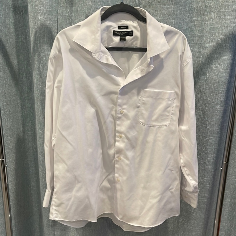Pronto Uomo - White Dress Shirt - 17 1/2, 32/33